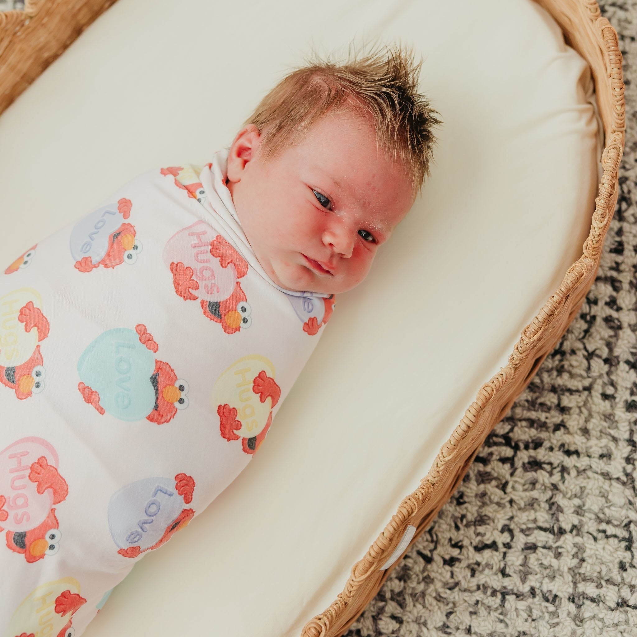 Knit Swaddle Blanket - Elmo Heart Candies