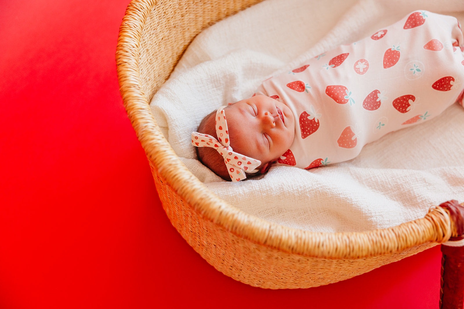 Ribbon Baby Bow - Strawberry