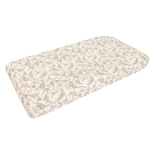 Premium Knit Diaper Changing Pad Cover - Jurassic Park Fossils