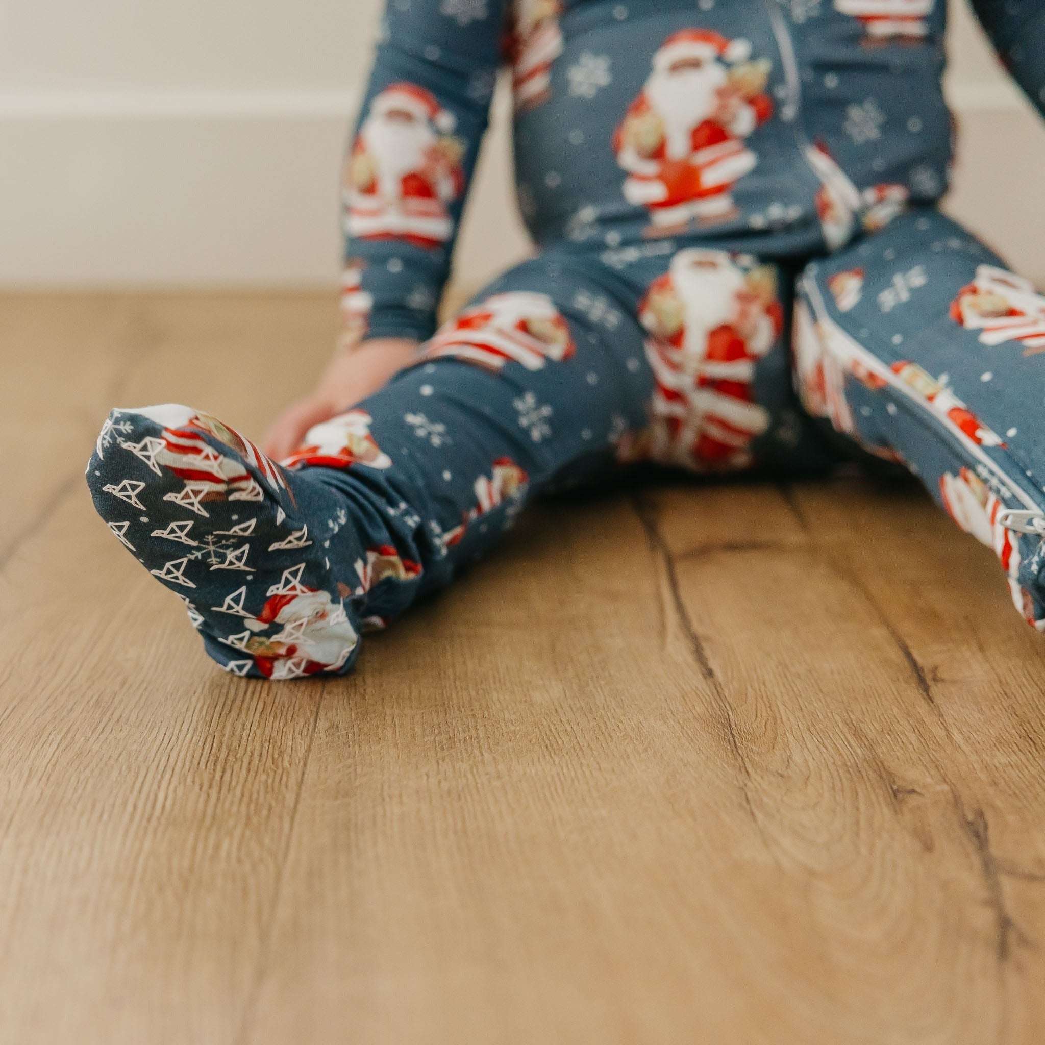 Bamboo Zip-Up Footie Pajama - Santa Claus