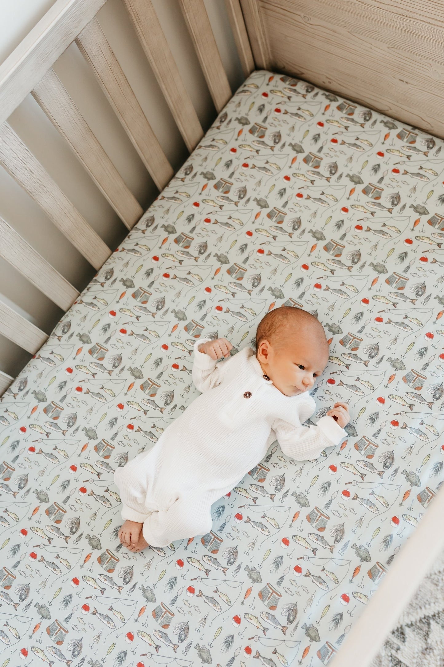 Premium Knit Fitted Crib Sheet - Trout