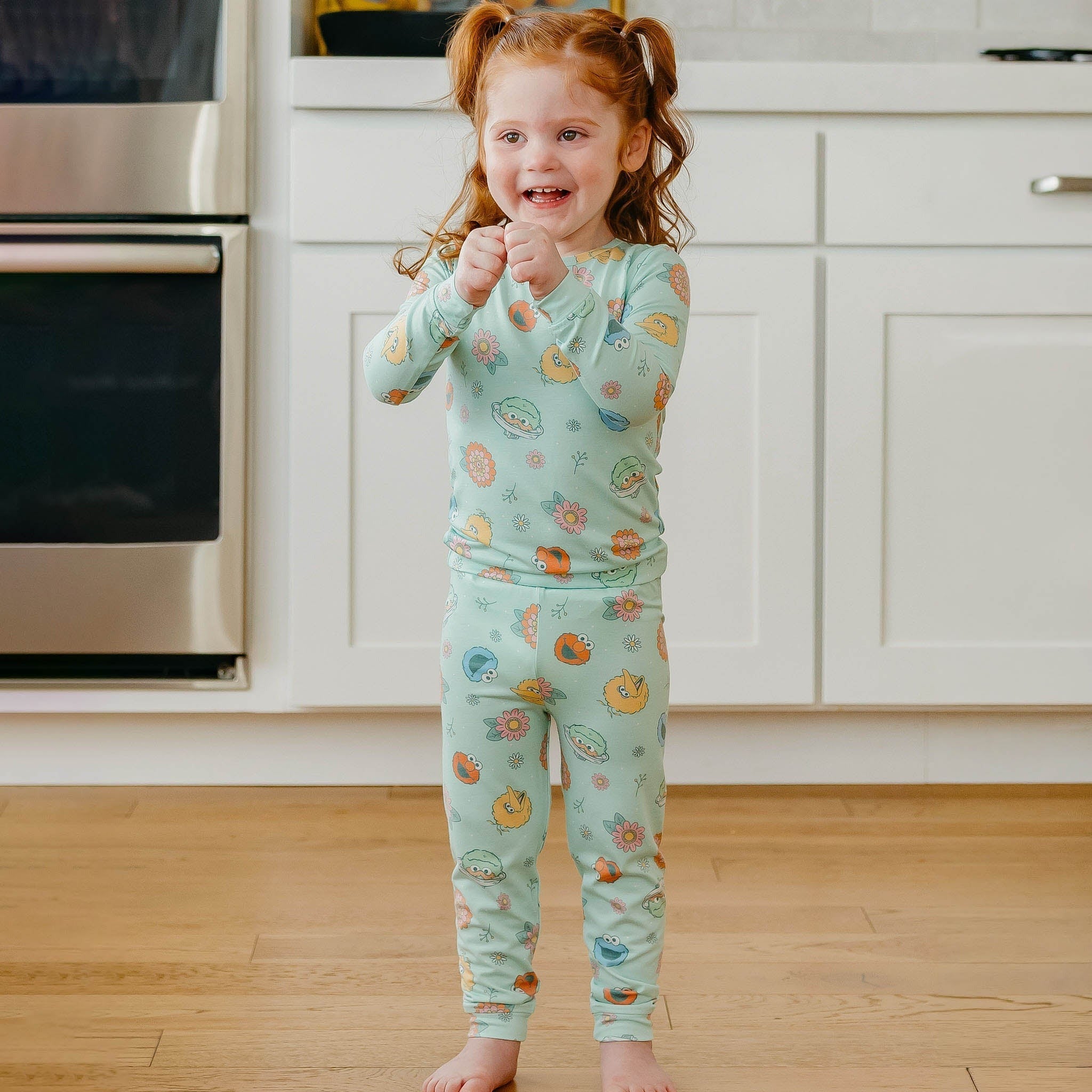 2pc Long Sleeve Pajama Set - Sesame Street Retro Floral