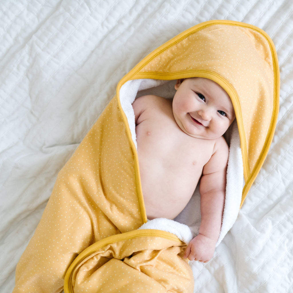 Premium Baby Knit Hooded Towel - Marigold