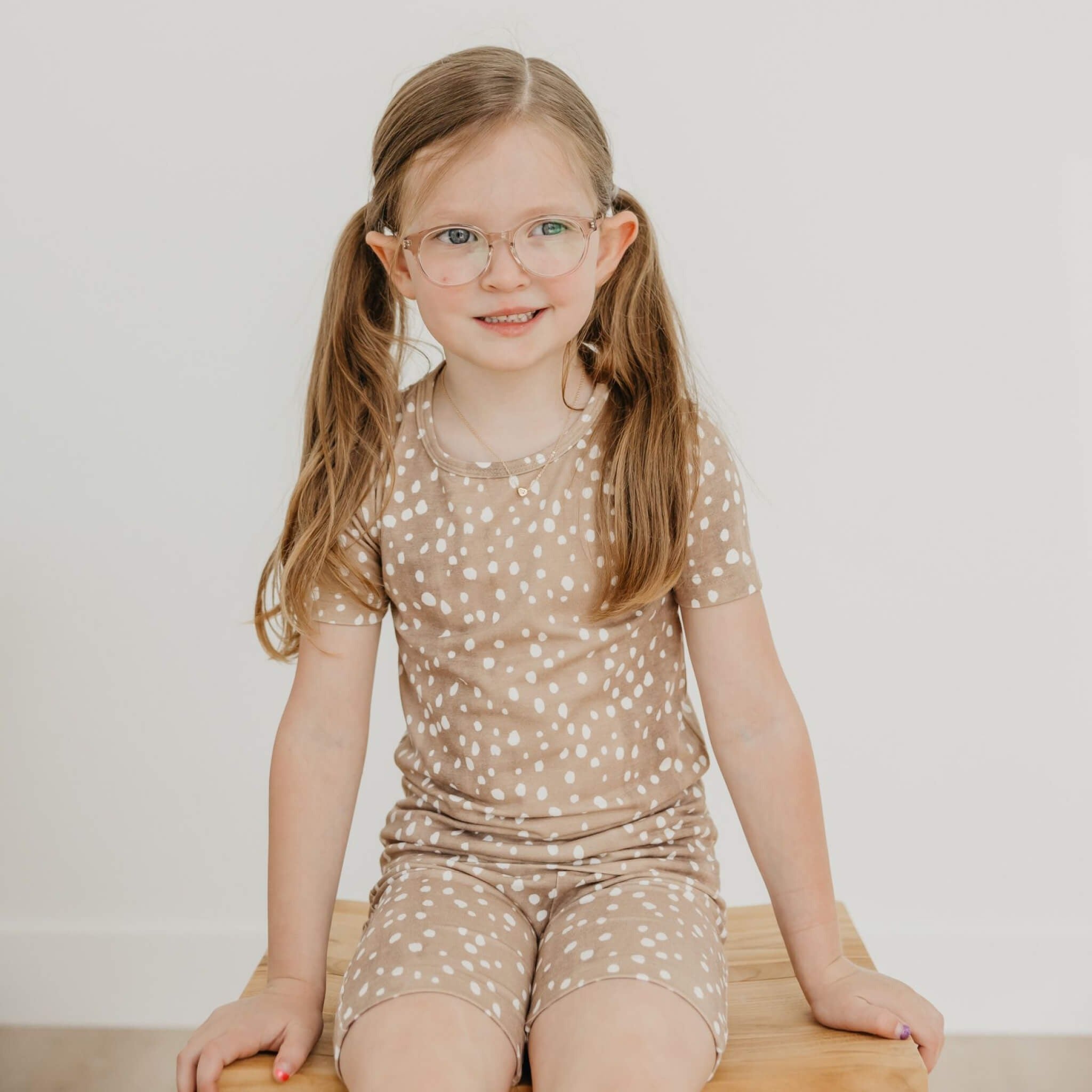 2pc Short Sleeve Pajama Set - Fawn