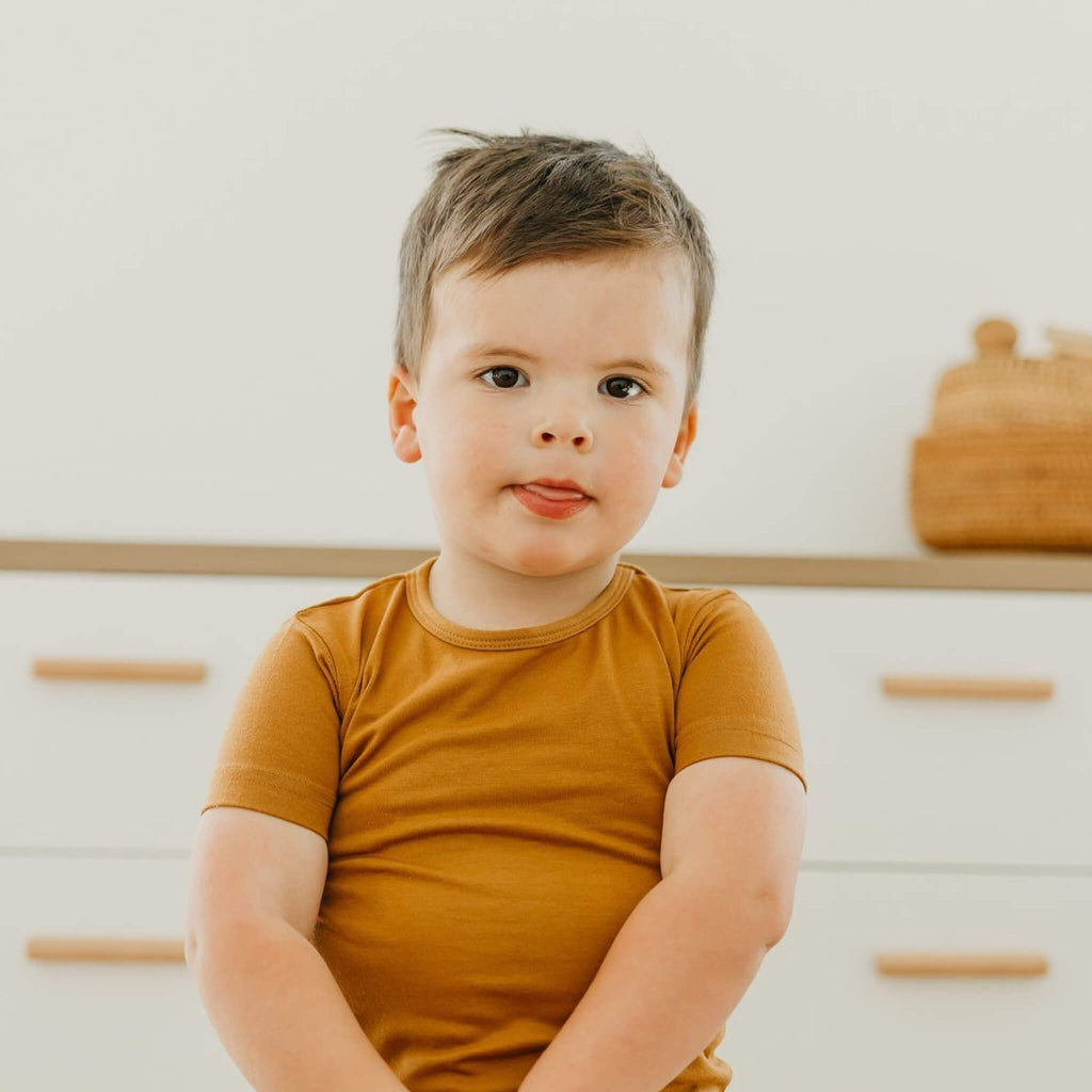 2pc Short Sleeve Pajama Set - Camel