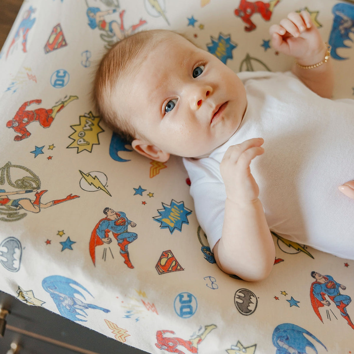 Premium Knit Diaper Changing Pad Cover - Justice League