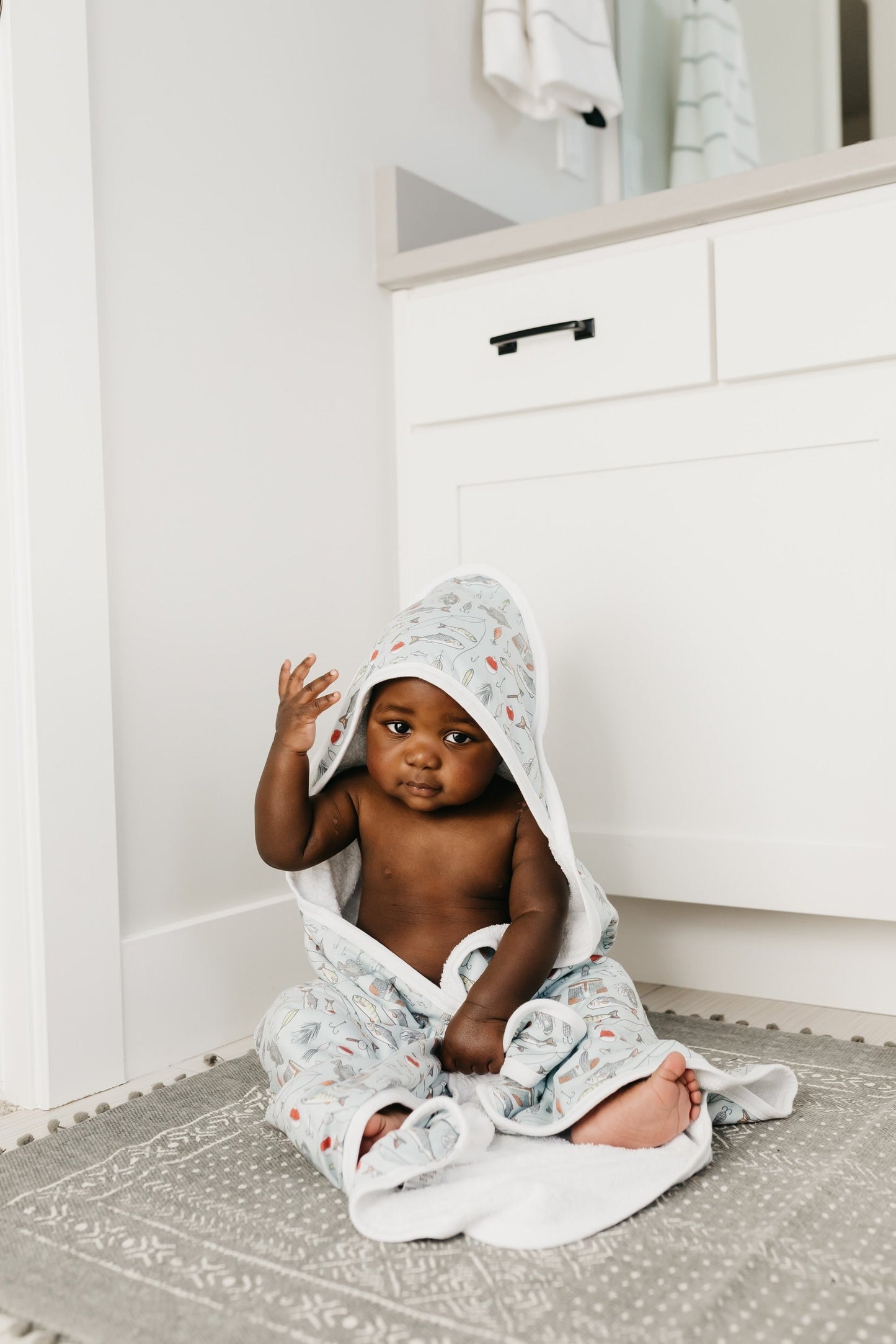 Premium Baby Knit Hooded Towel - Trout