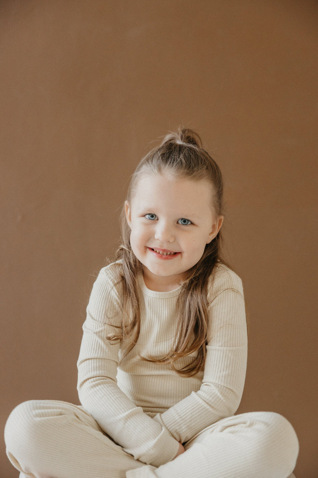 2pc Rib Knit Long Sleeve Pajama Set - Moonstone
