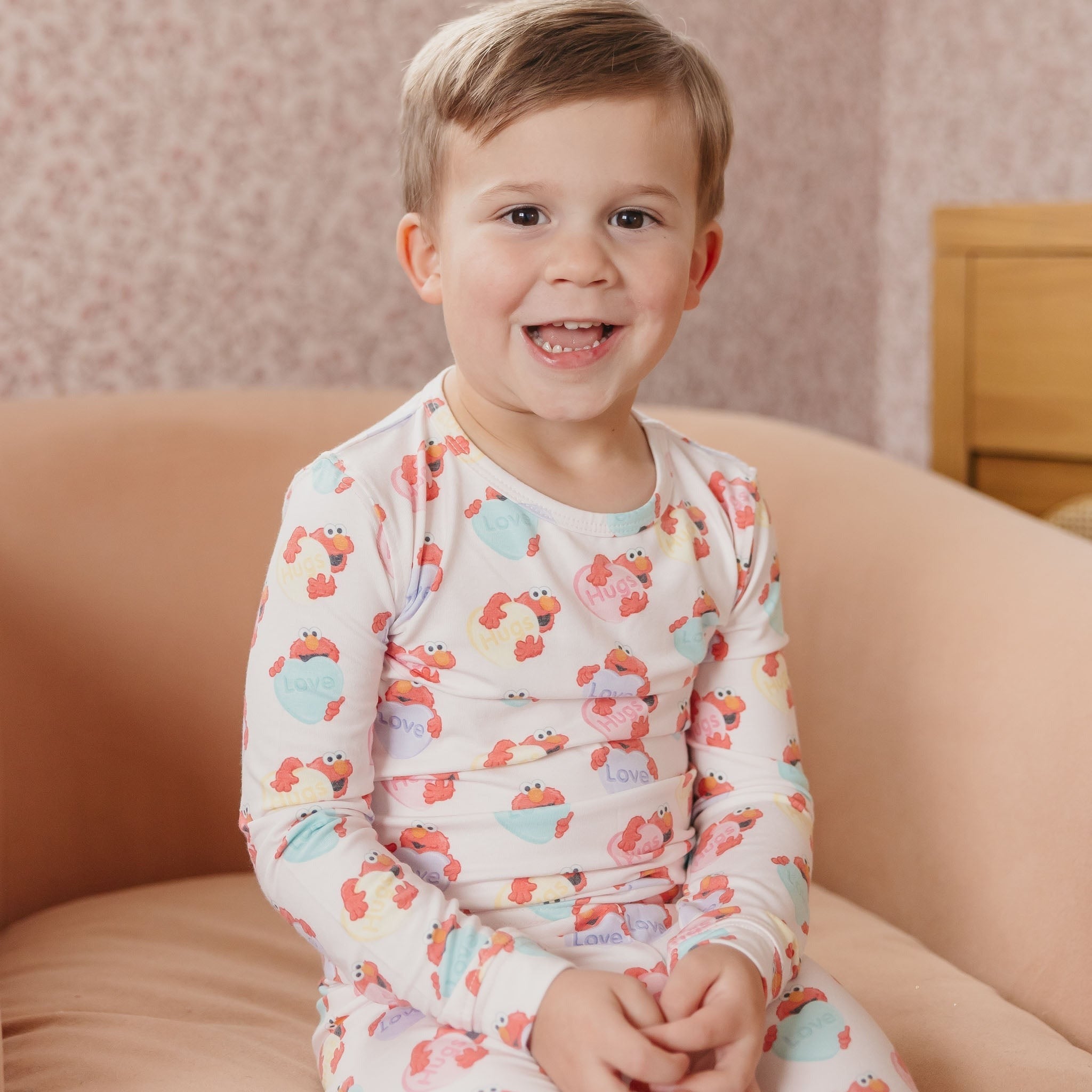 2pc Long Sleeve Pajama Set - Elmo Heart Candies