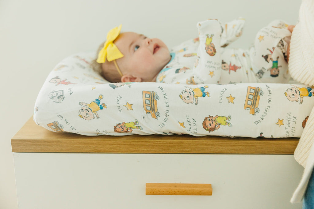 Premium Knit Diaper Changing Pad Cover - CoComelon Friends