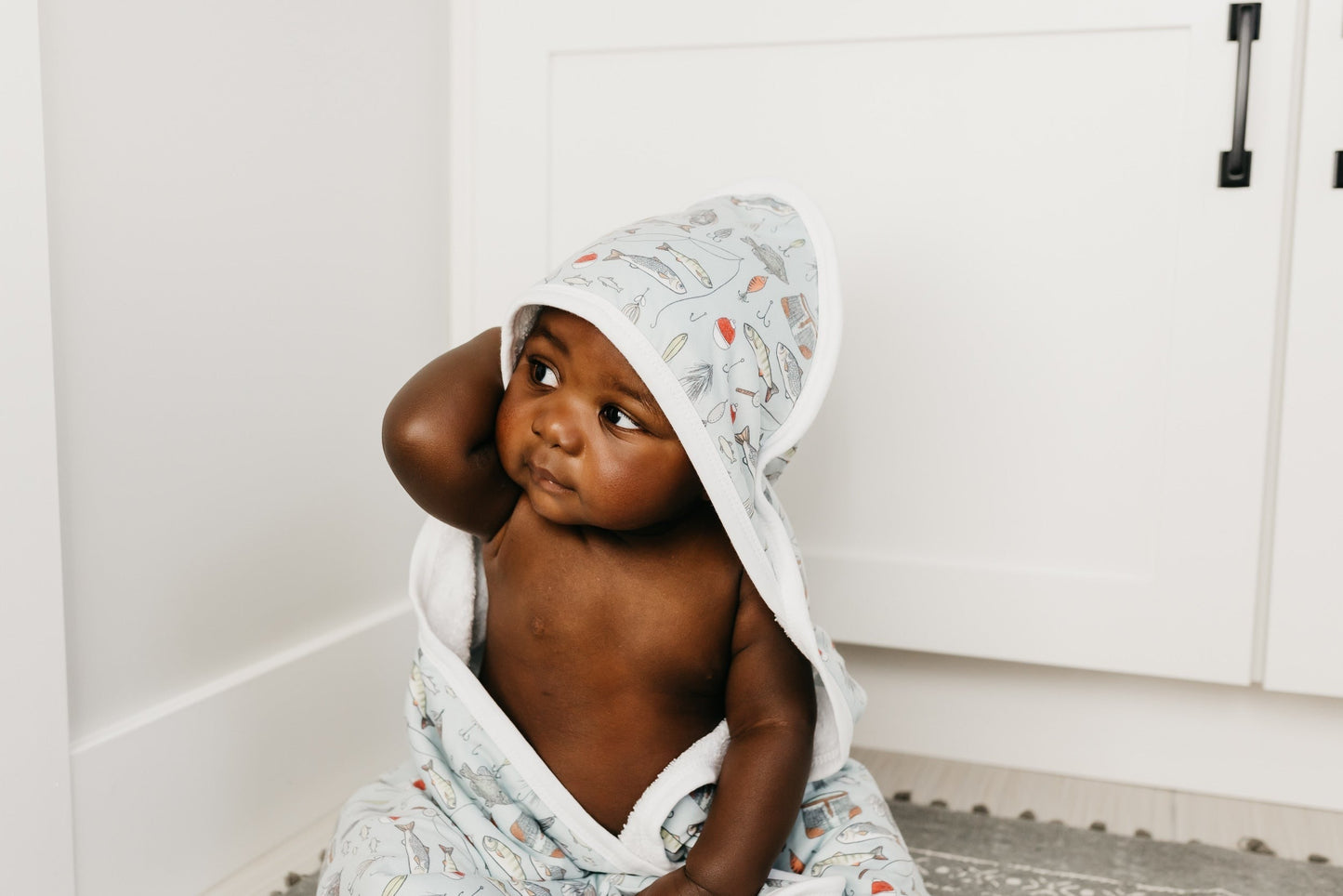 Premium Baby Knit Hooded Towel - Trout