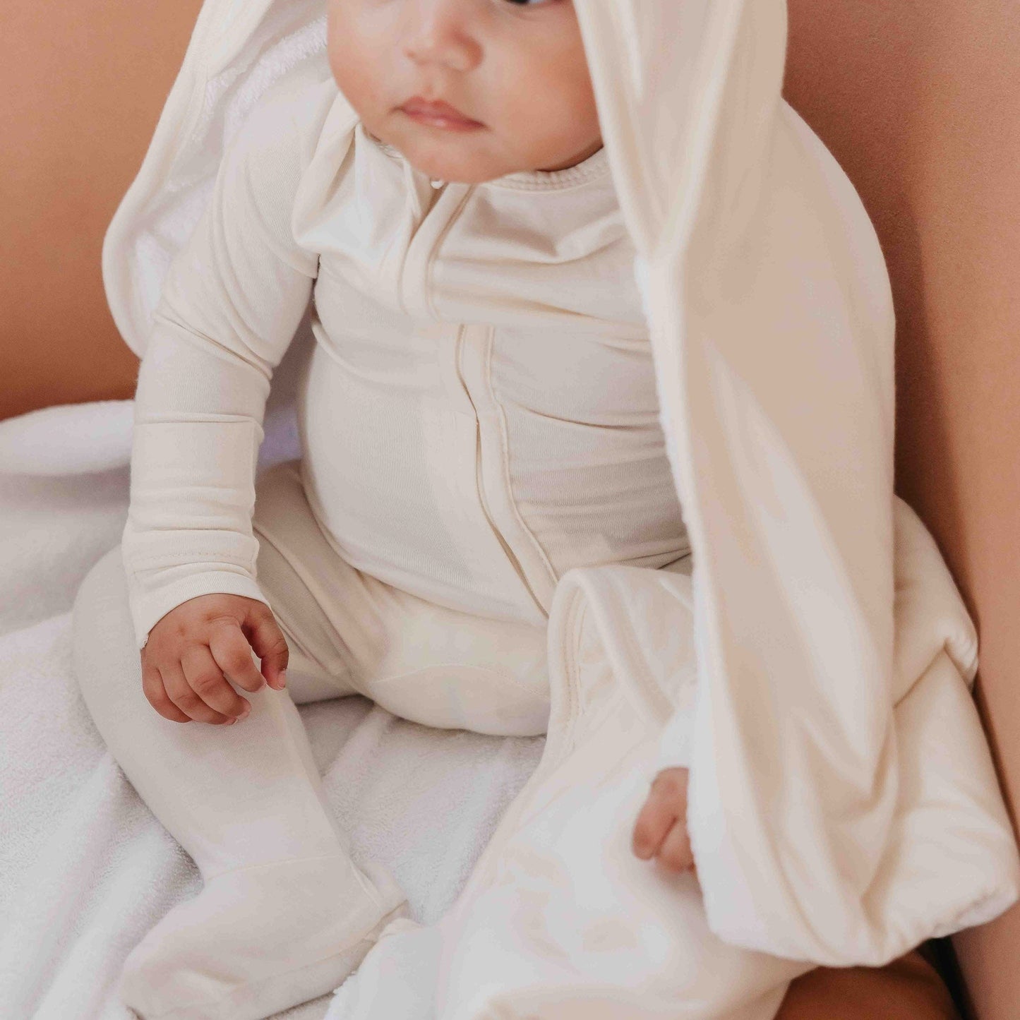 Premium Baby Knit Hooded Towel - Cru