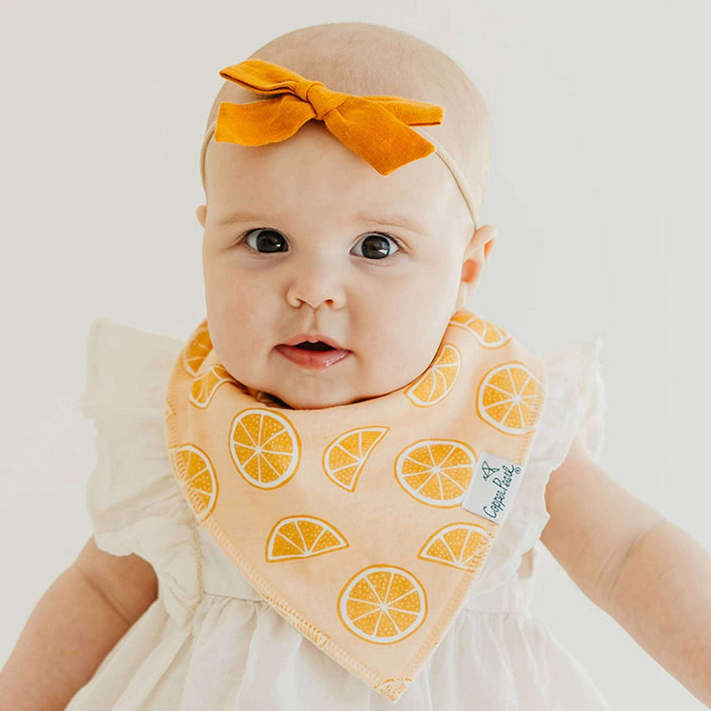 4 Pack Baby Bandana Bibs - Clementine