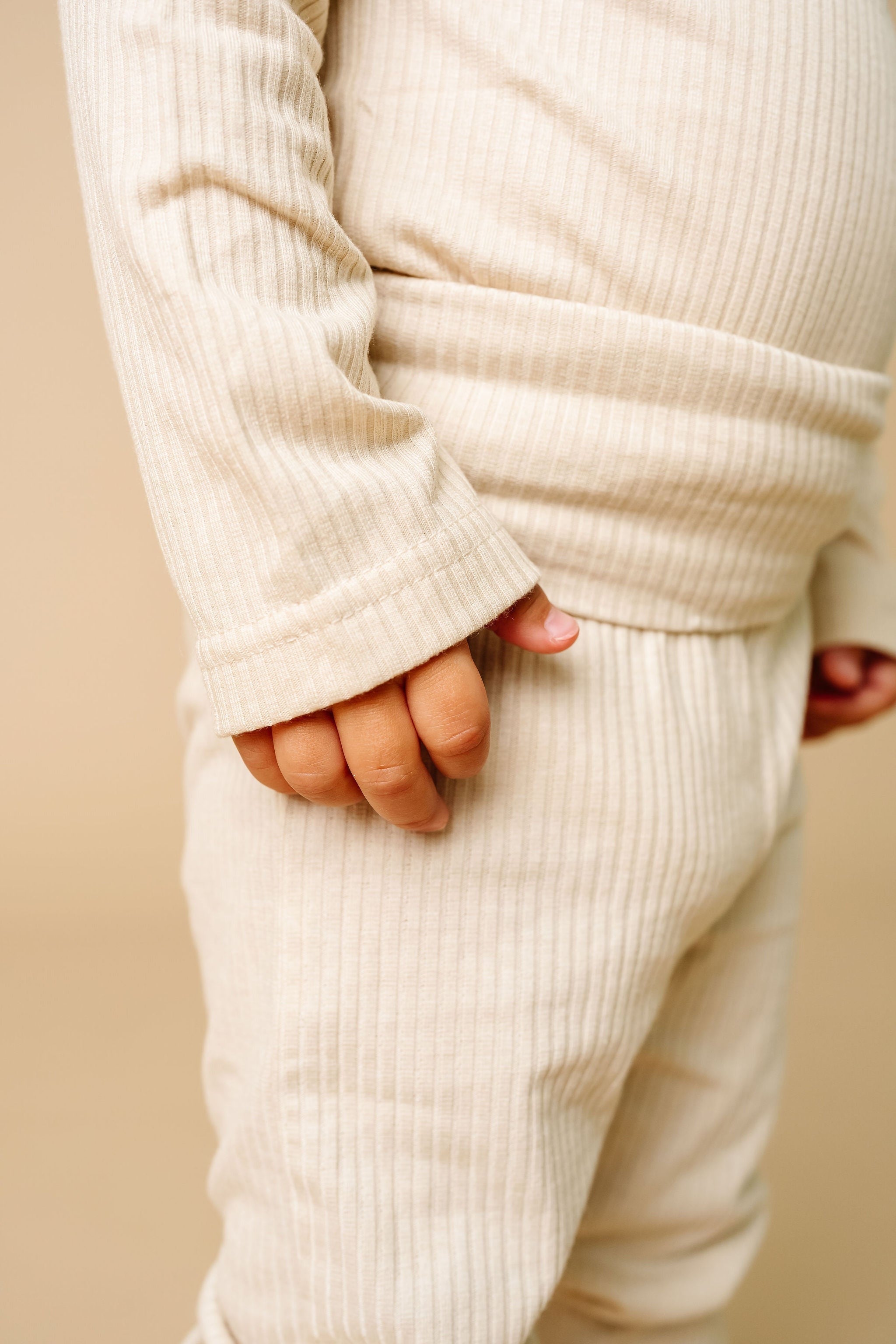 Rib Knit Baby Pants - Moonstone