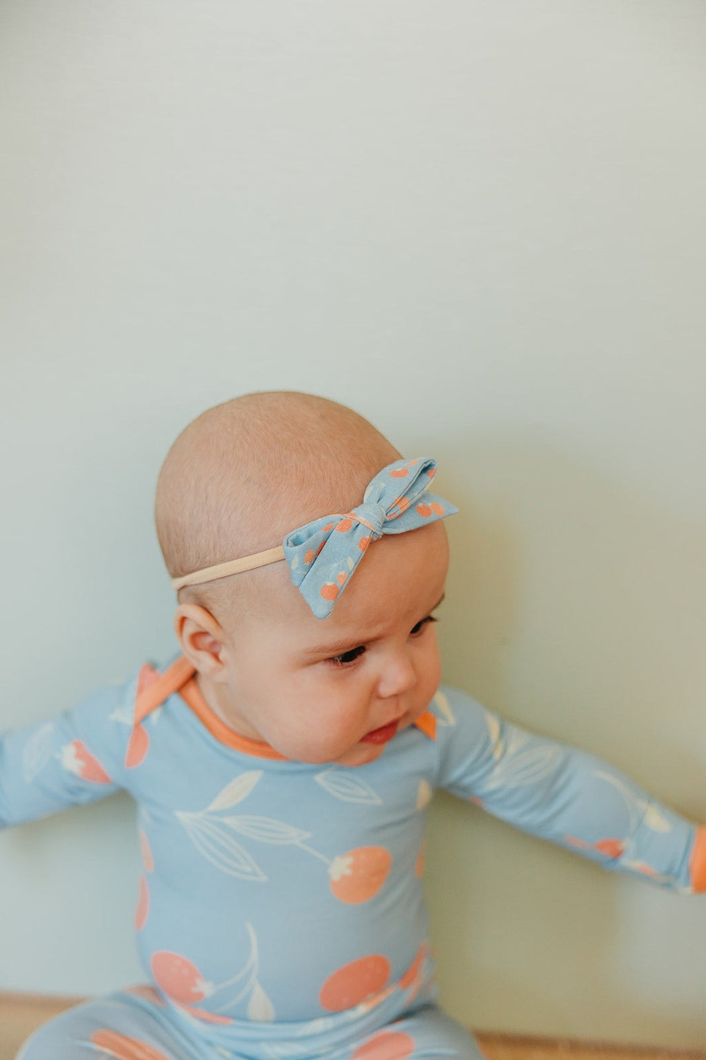Ribbon Baby Bow - Clementine