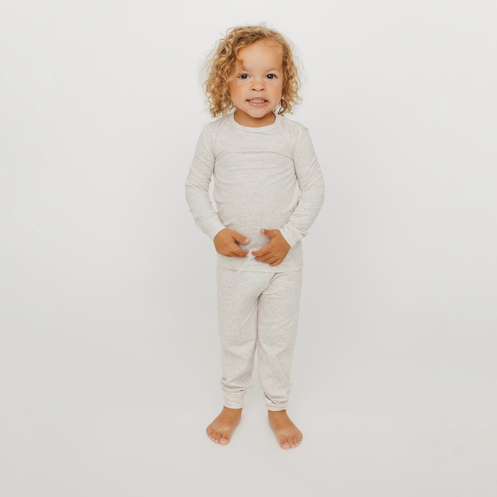 2pc Long Sleeve Pajama Set - Oat