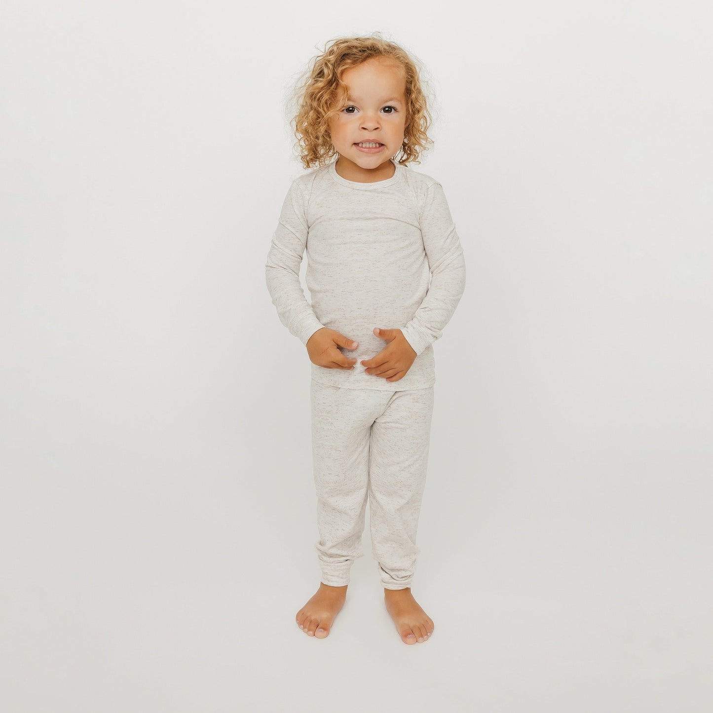 2pc Long Sleeve Pajama Set - Oat