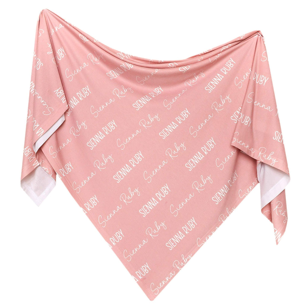 Personalized Baby Name Swaddle Blanket - Peach