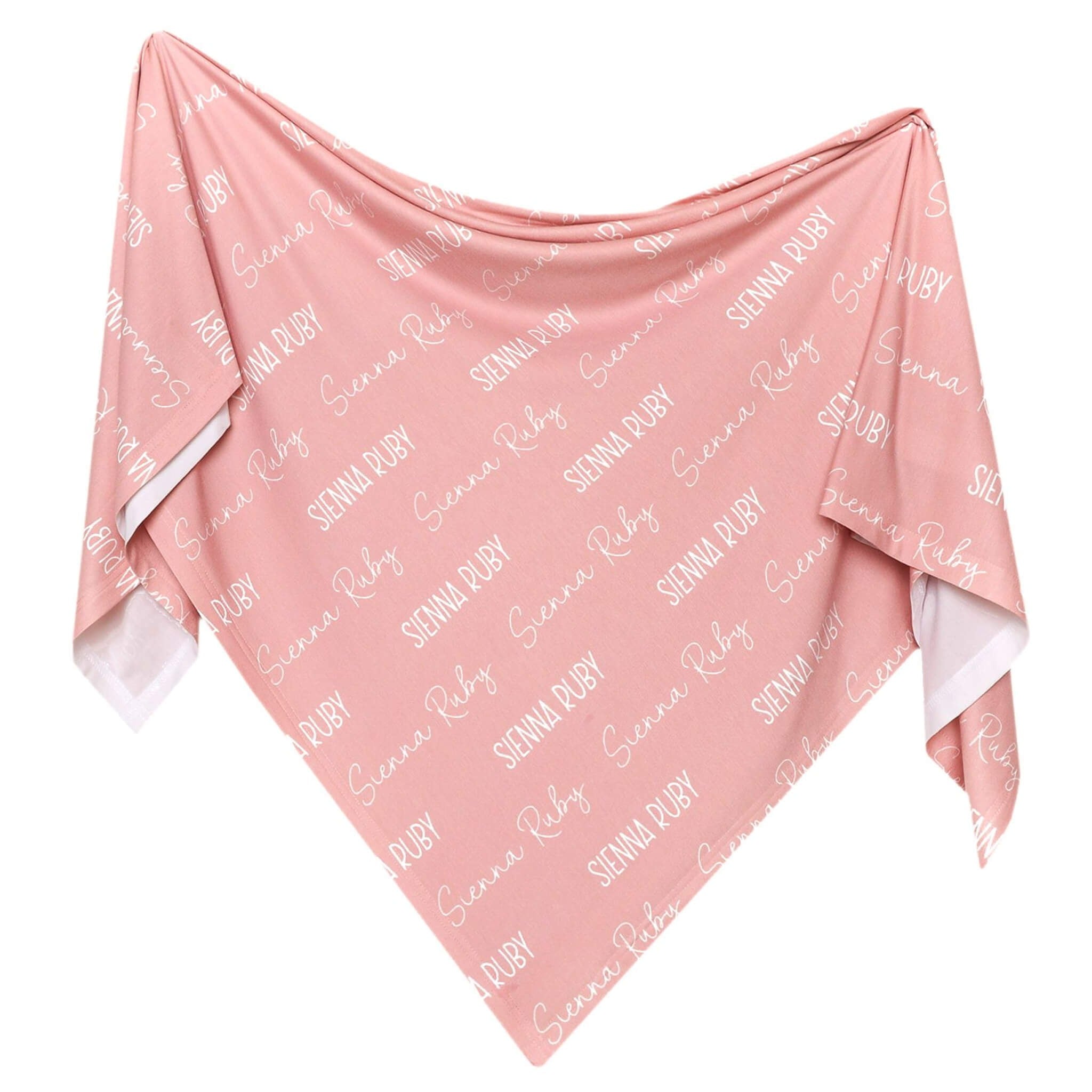 Personalized Baby Name Swaddle Blanket - Peach