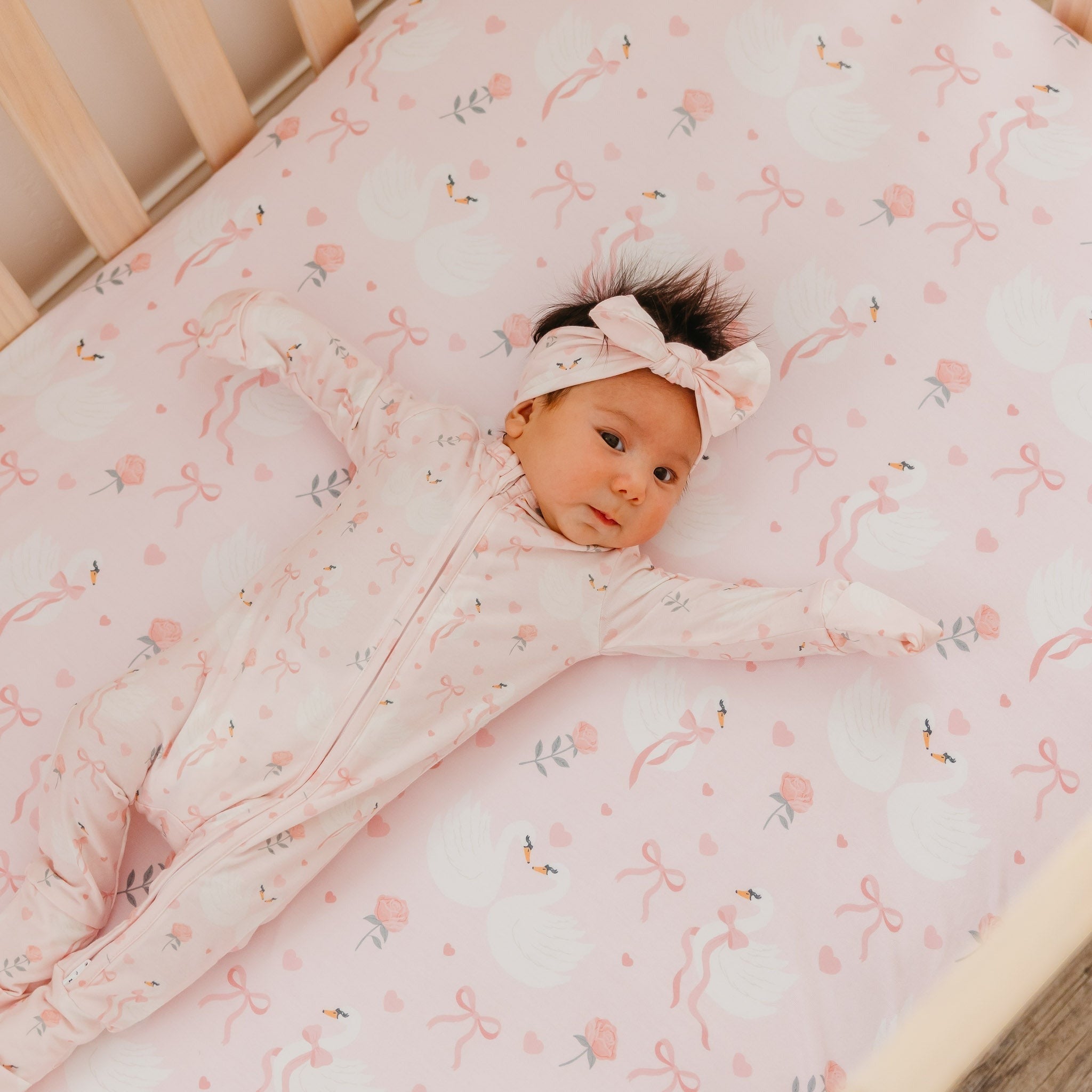 Premium Knit Fitted Crib Sheet - Adelia