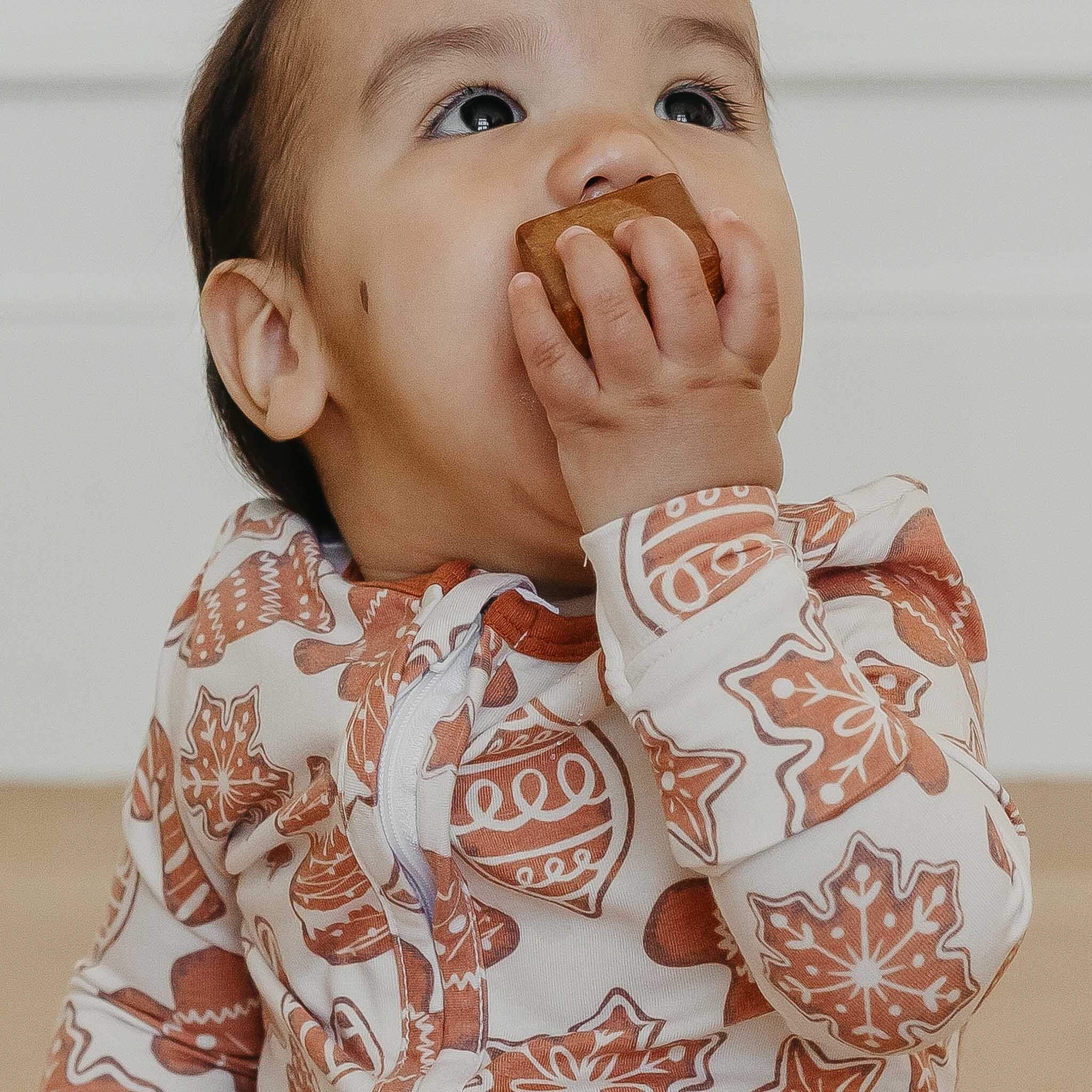 Zip-Up Footie Pajama - Gingerbread