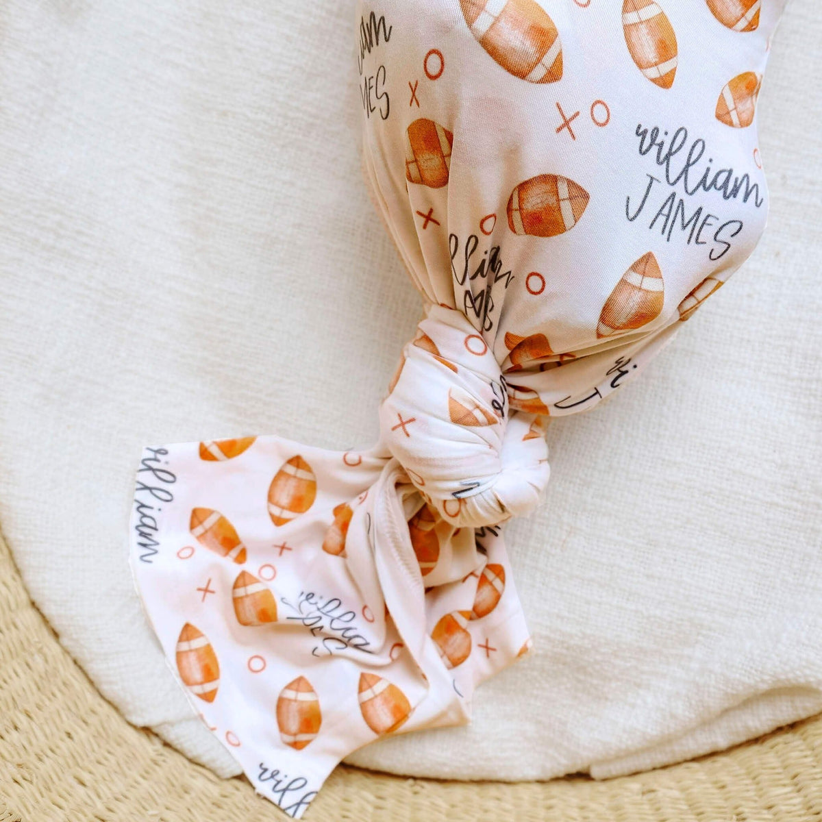 Personalized Baby Name Swaddle Blanket - Football