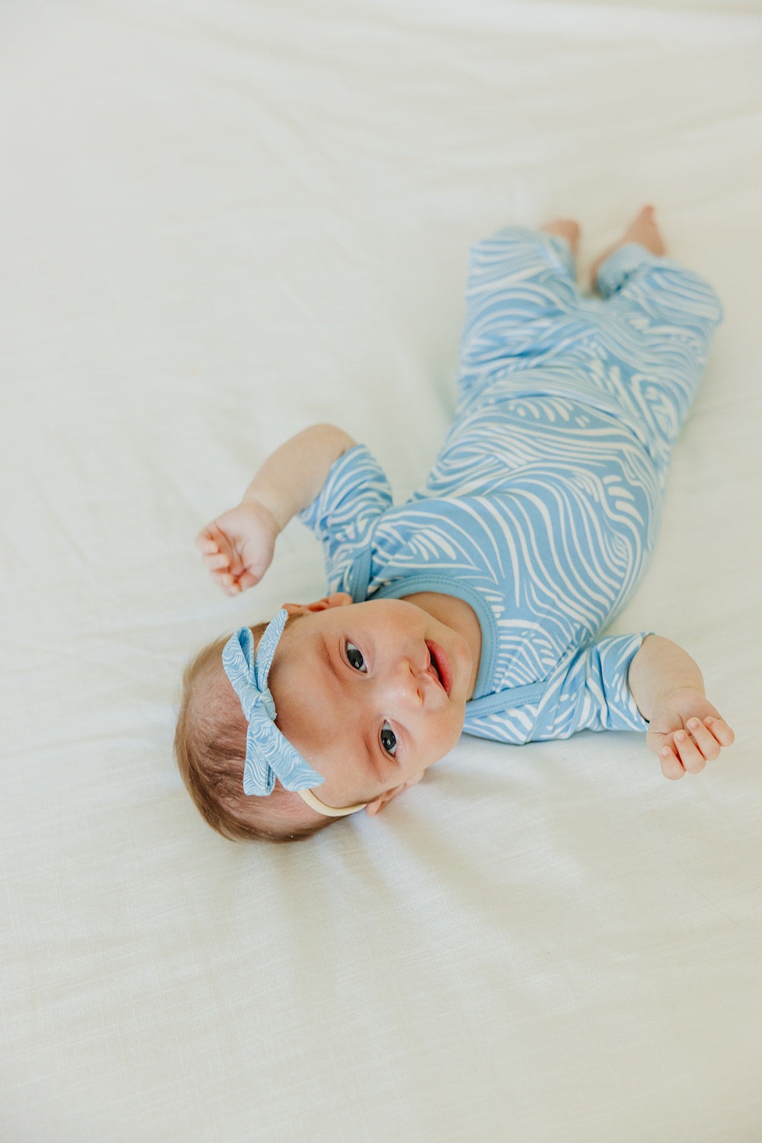 Ribbon Baby Bow - Surf