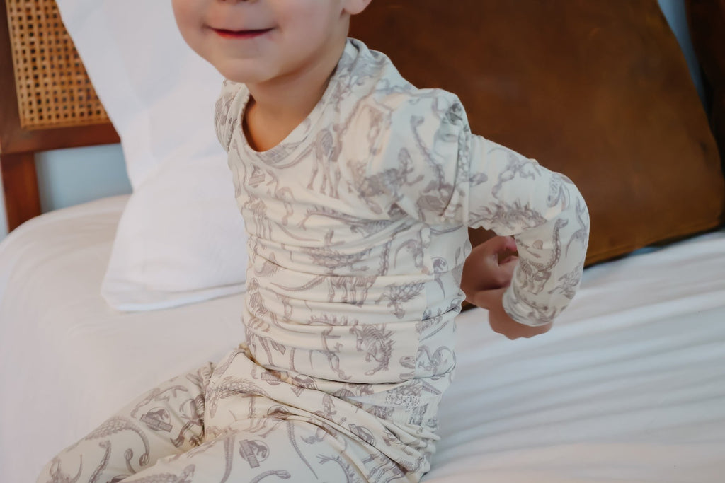2pc Long Sleeve Pajama Set - Jurassic Park Fossils