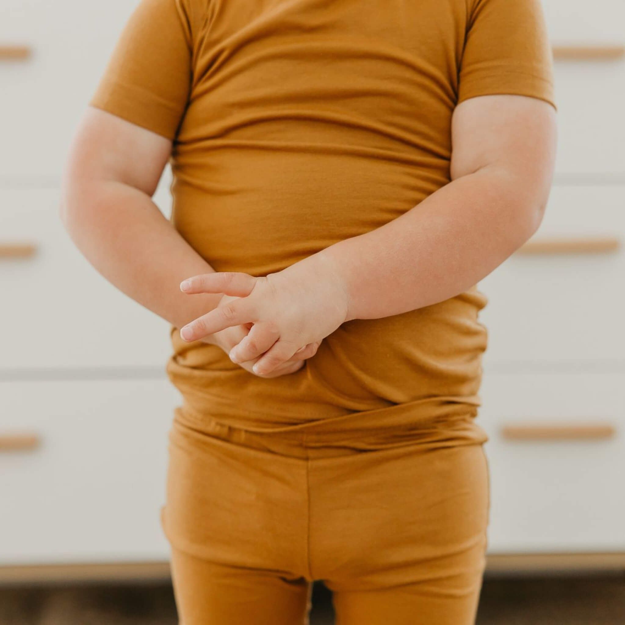 2pc Short Sleeve Pajama Set - Camel