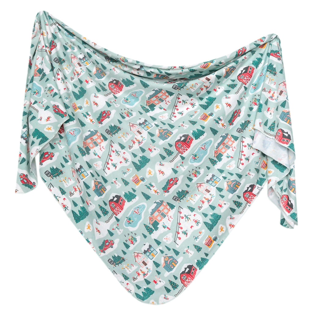Knit Swaddle Blanket - Snowy Slopes