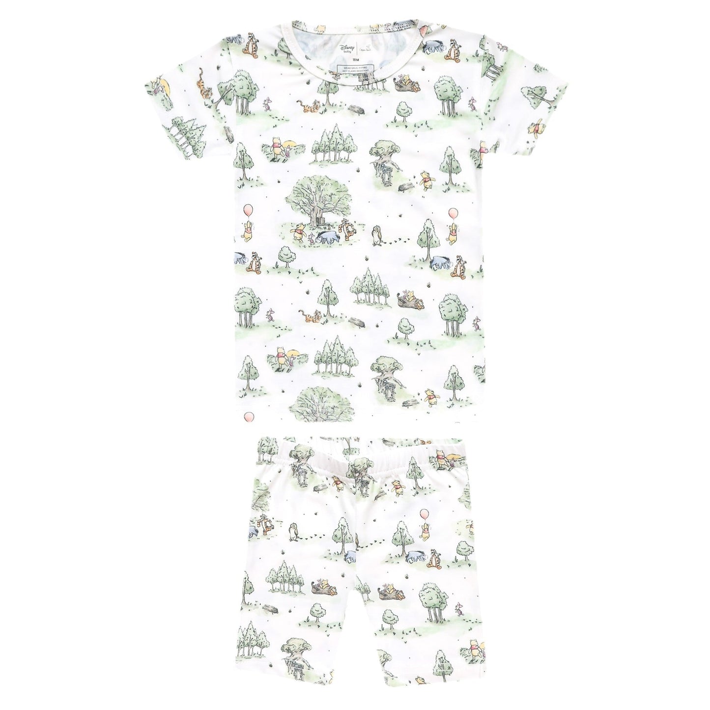 2pc Short Sleeve Pajama Set - Hundred Acre Wood