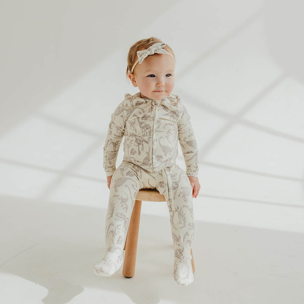Zip-Up Footie Pajama - Jurassic Park Fossils