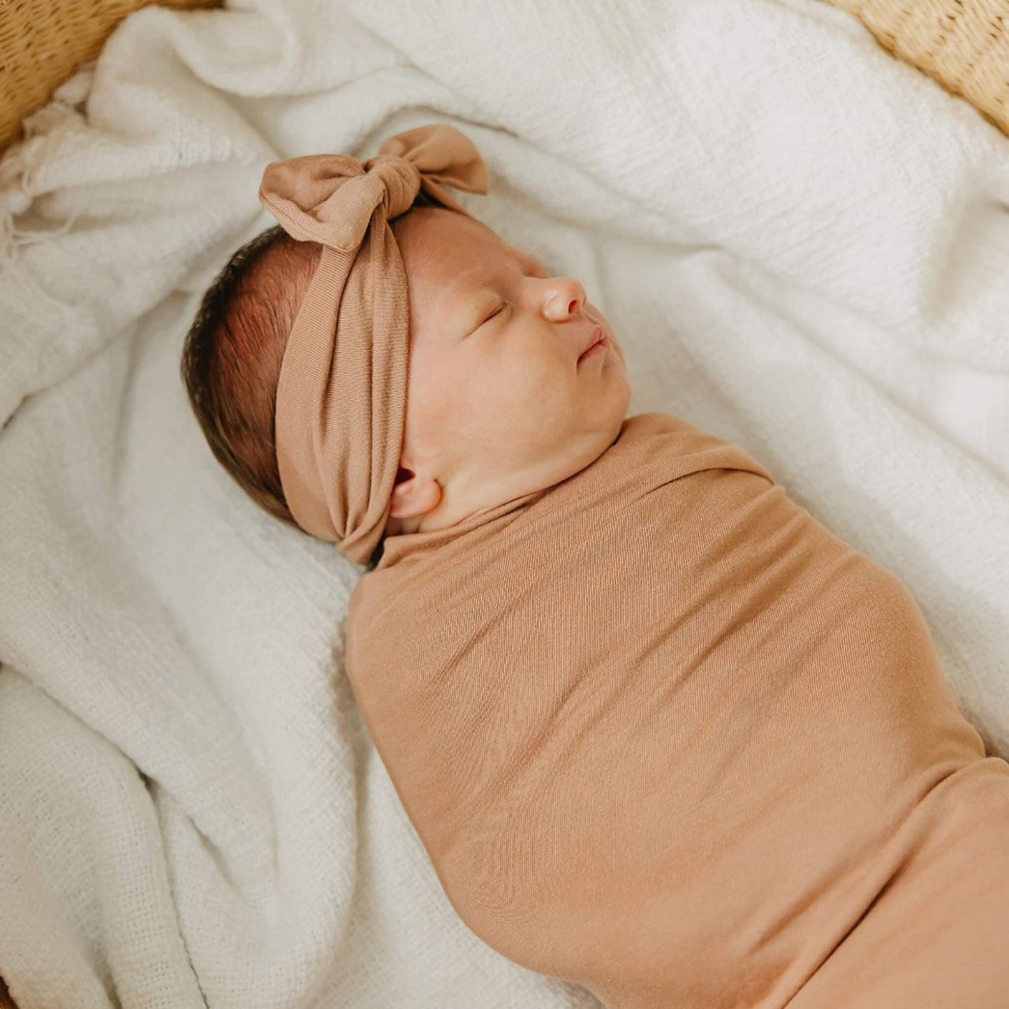 Knit Headband Bow - Pecan