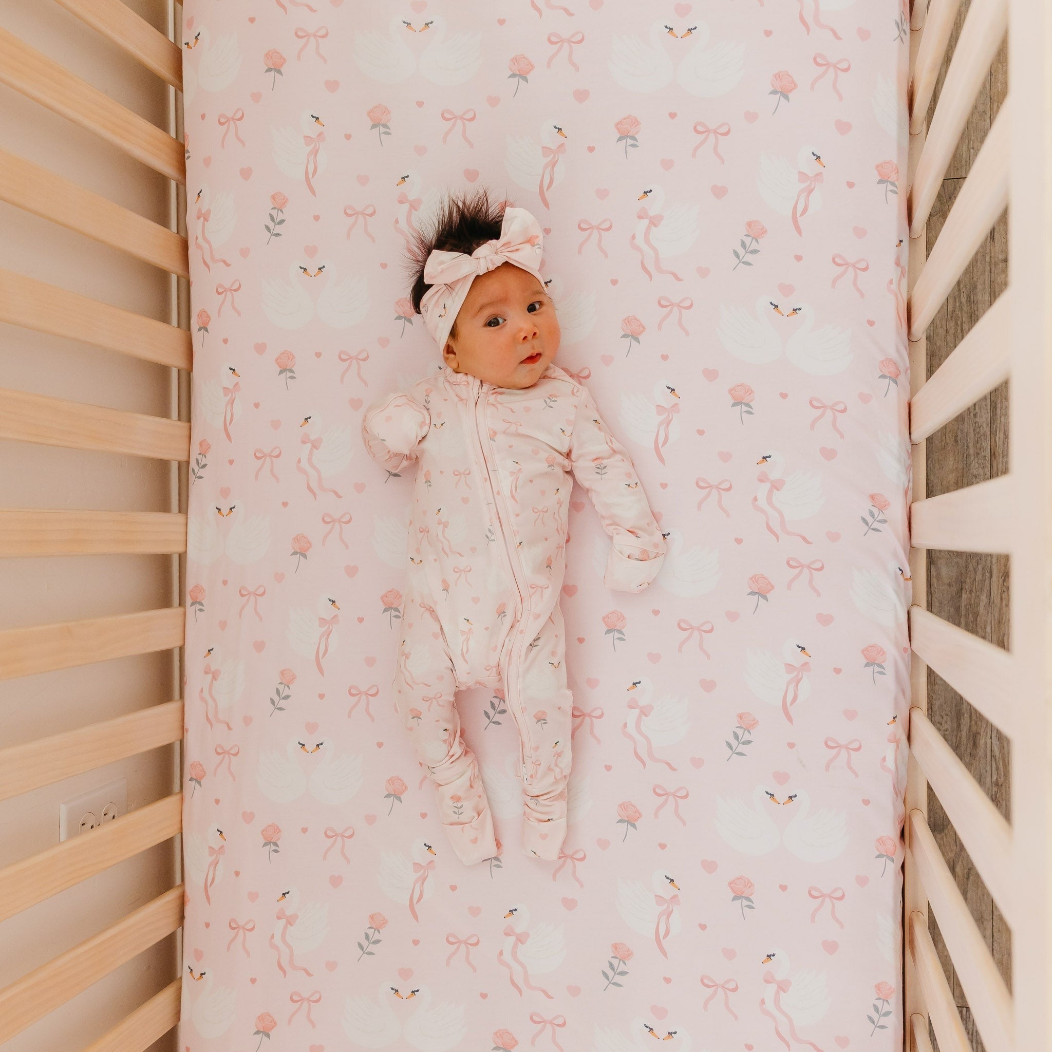 Premium Knit Fitted Crib Sheet - Adelia