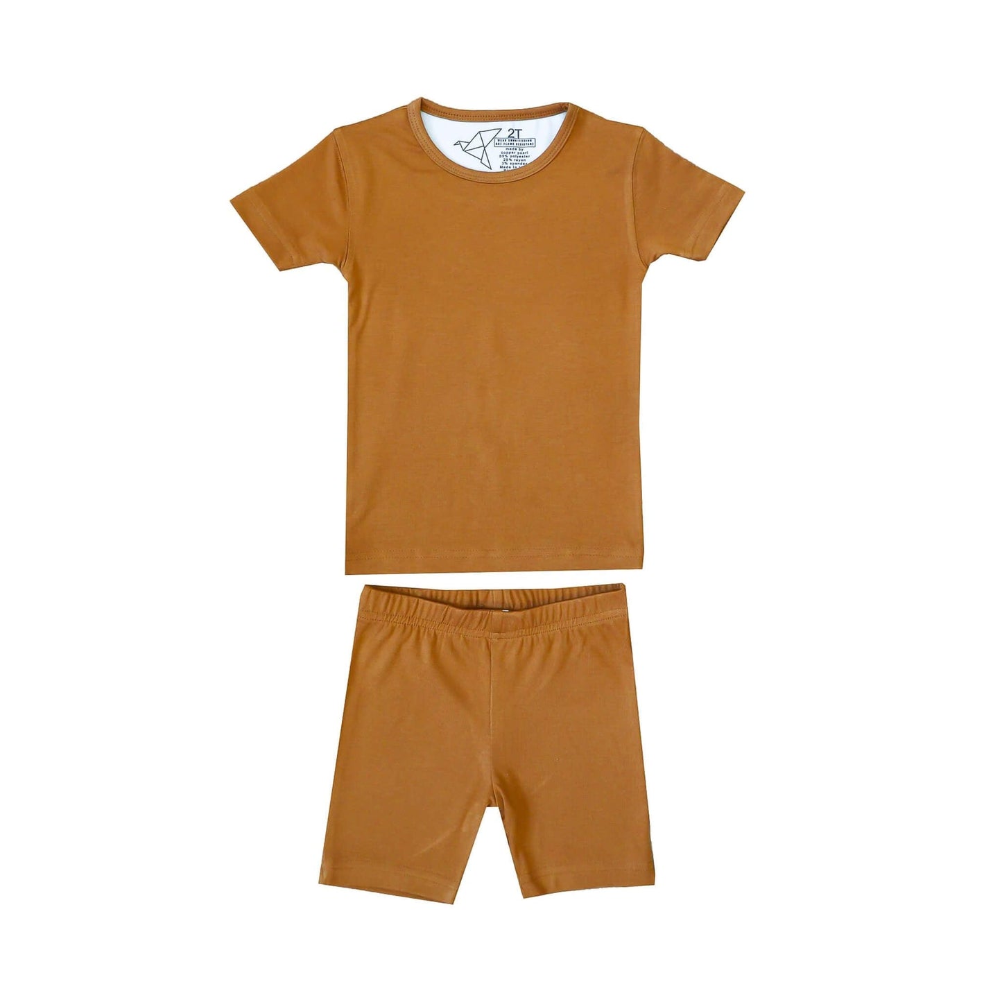 2pc Short Sleeve Pajama Set - Camel