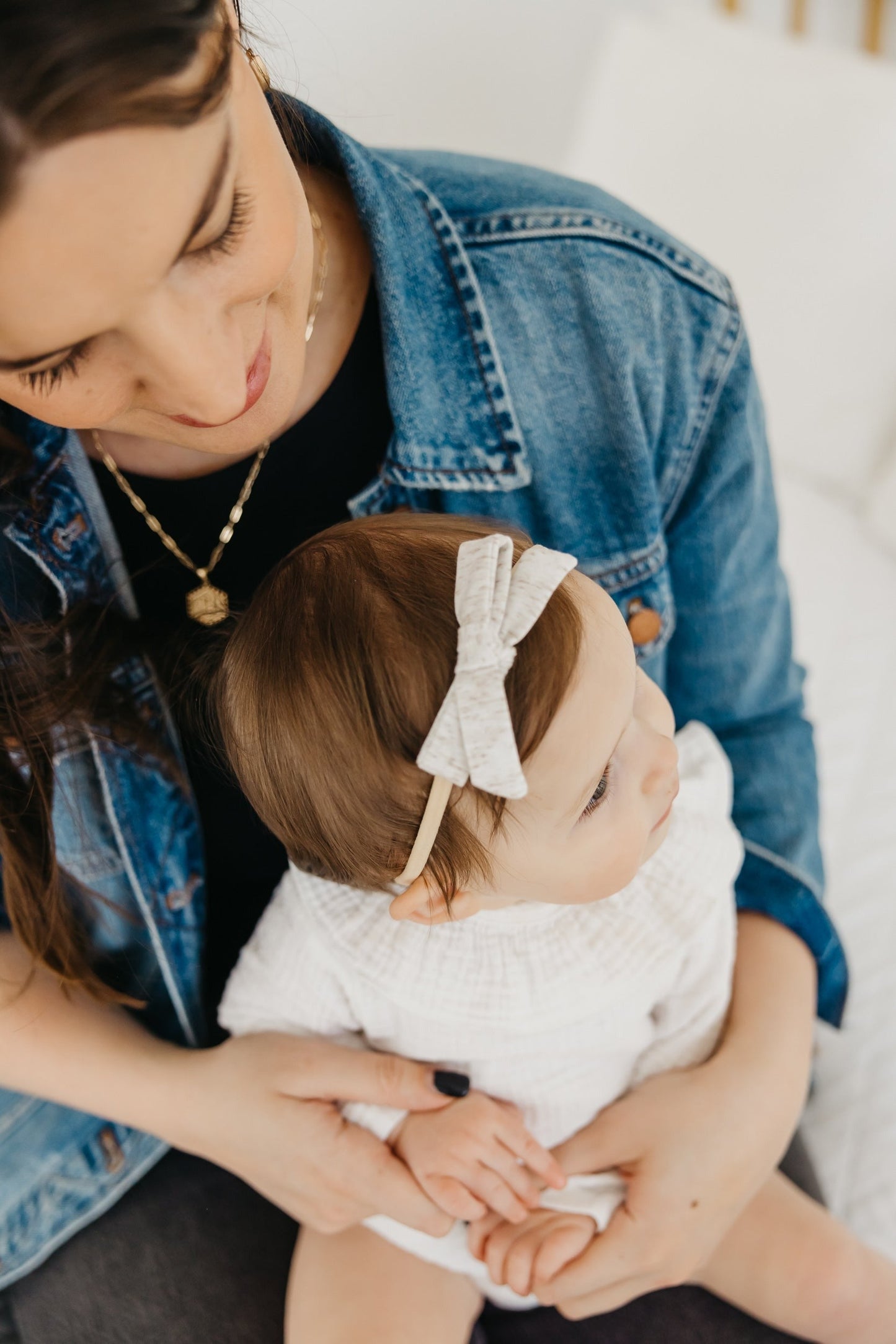 Ribbon Baby Bow - Oat
