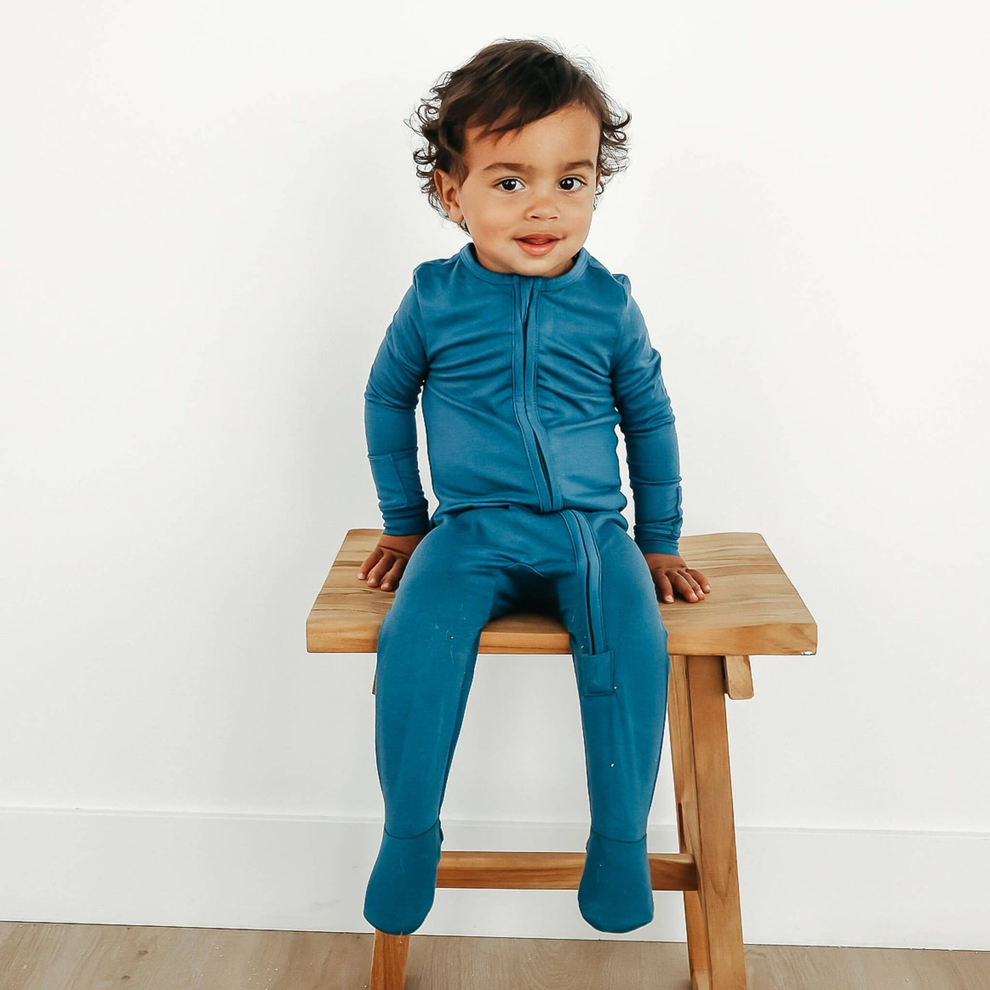 Zip-Up Footie Pajama - Steel