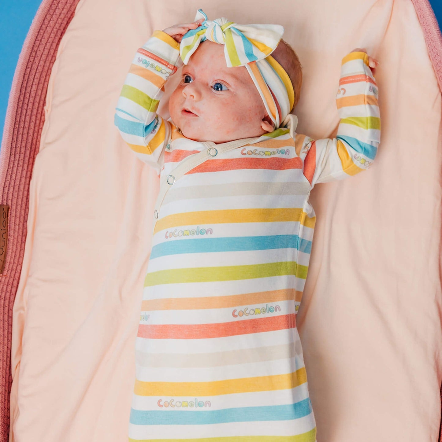 Newborn Knotted Gown - CoComelon Stripe