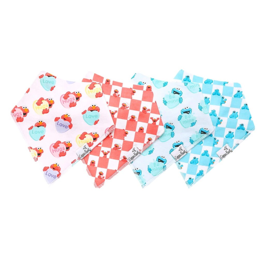 4 Pack Baby Bandana Bibs - Elmo Heart Candies