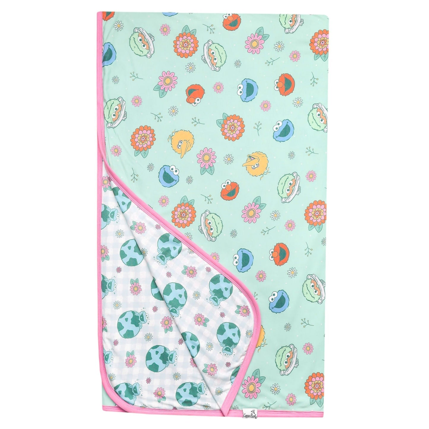 Three-Layer Jumbo Quilt - Sesame Street Retro Floral