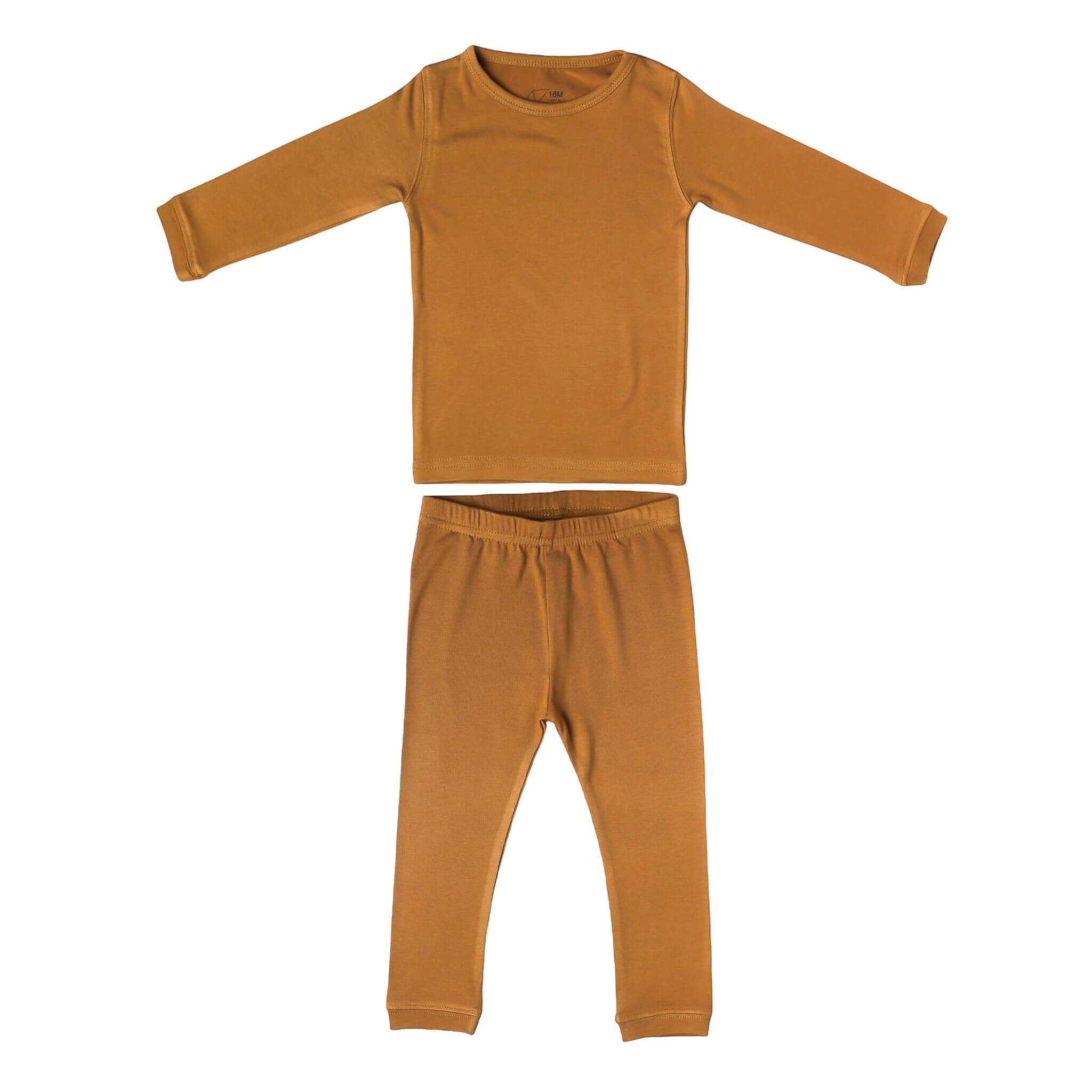 2pc Long Sleeve Pajama Set - Camel