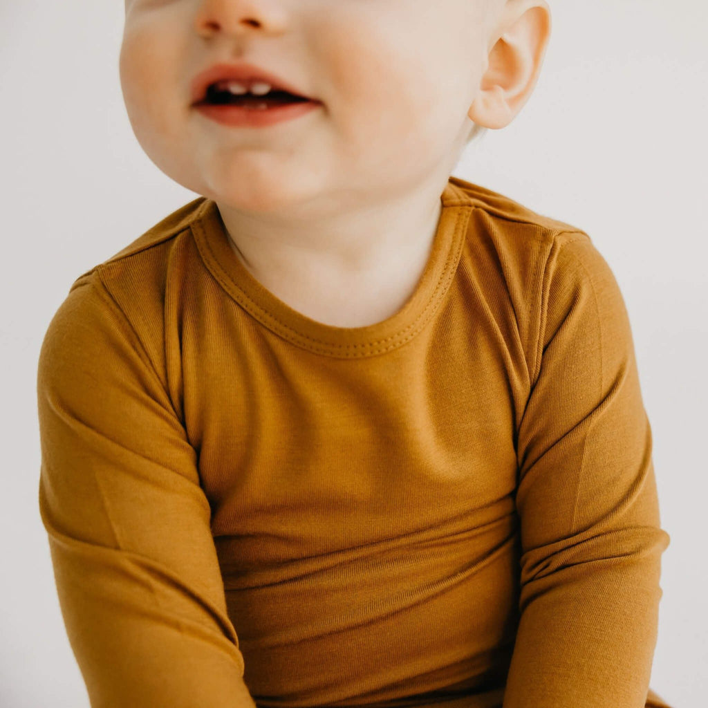 2pc Long Sleeve Pajama Set - Camel