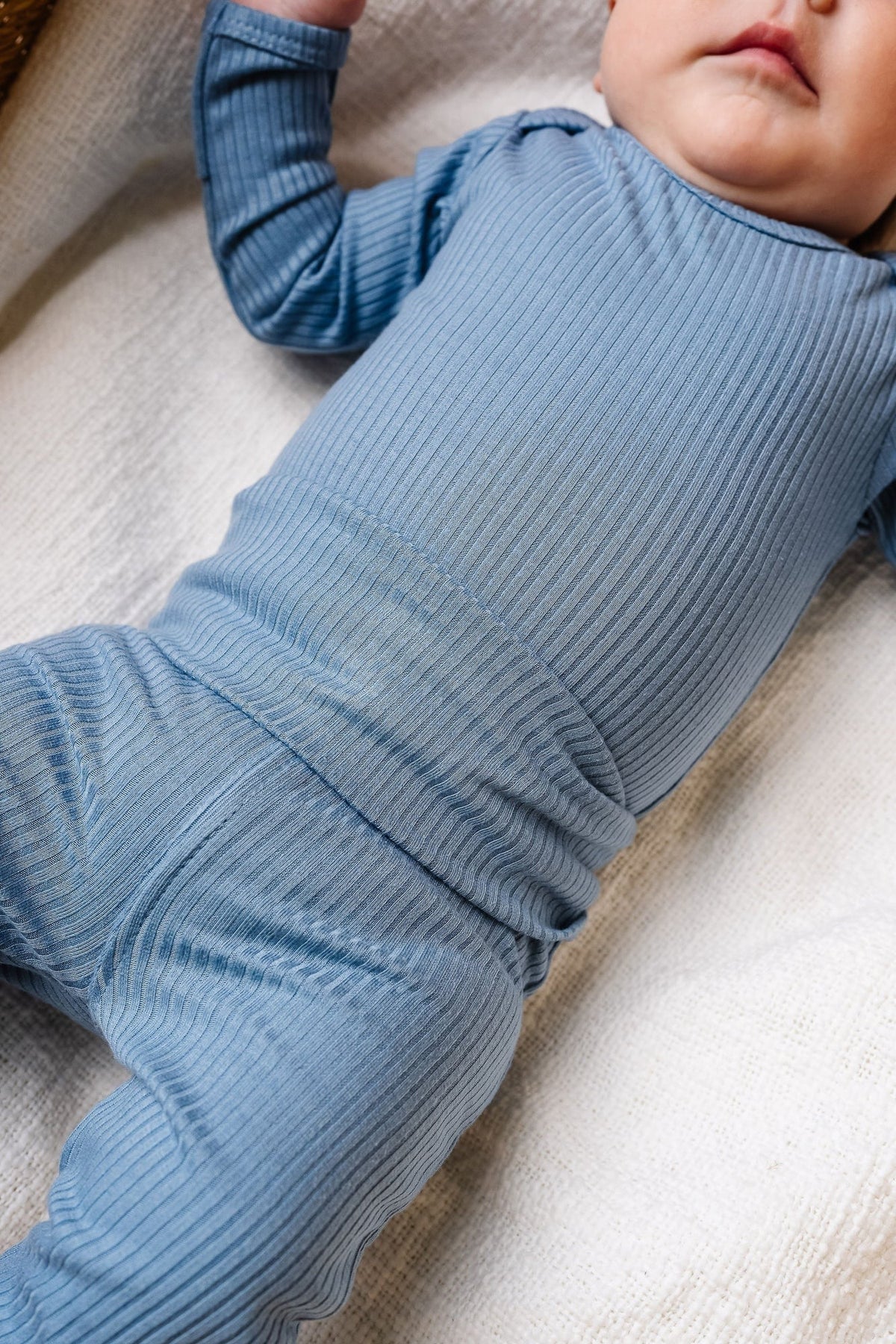 Rib Knit Baby Pants - Atlantic