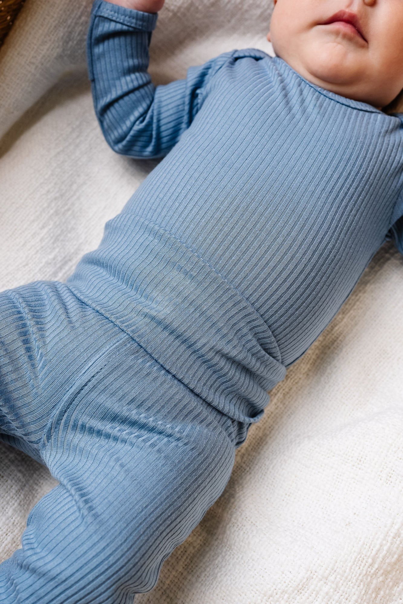 Rib Knit Baby Pants - Atlantic