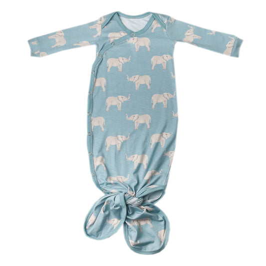 Newborn Knotted Gown - Peanut