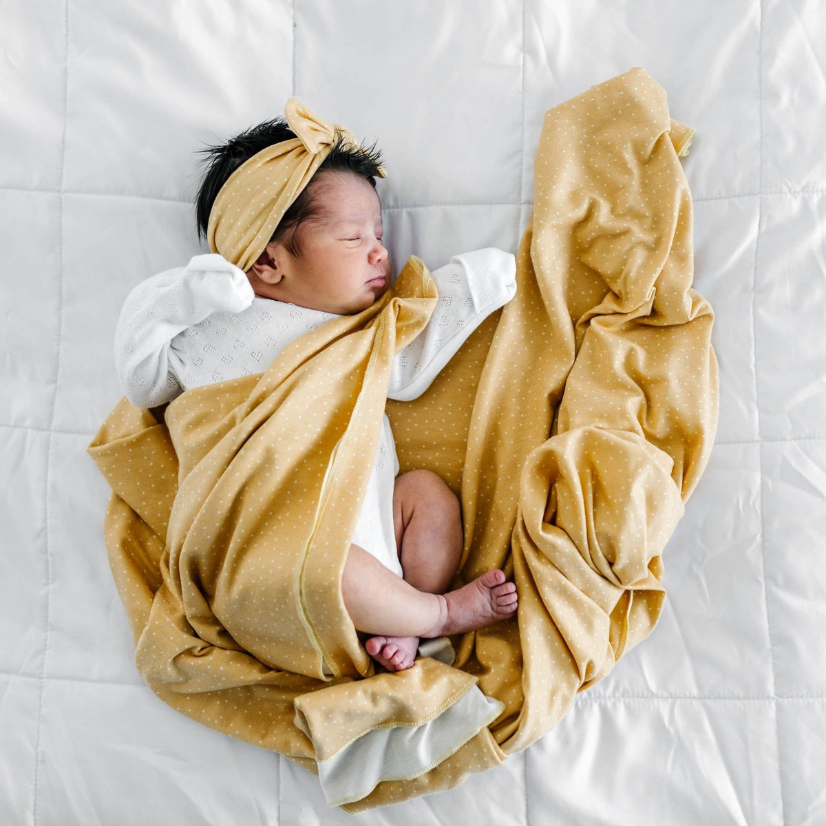 Knit Swaddle Blanket - Marigold