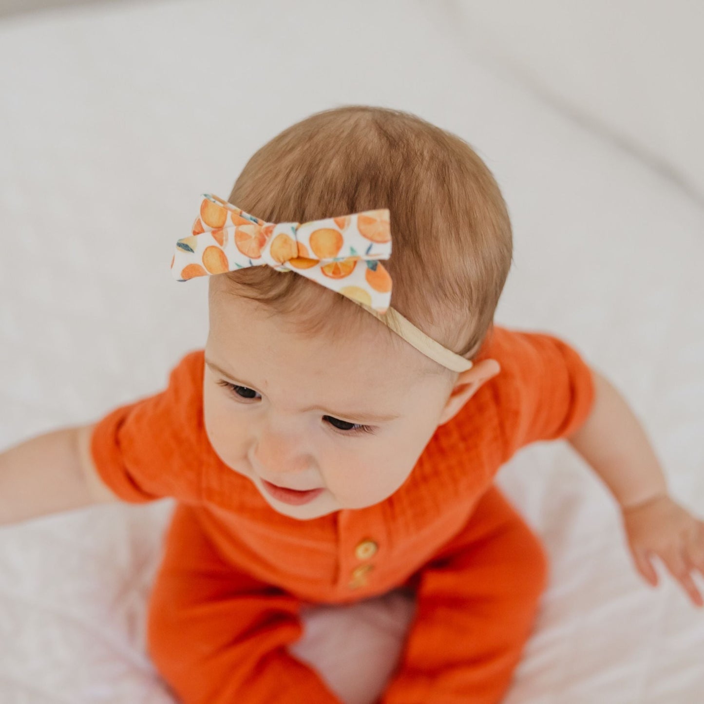 Ribbon Baby Bow - Citrus