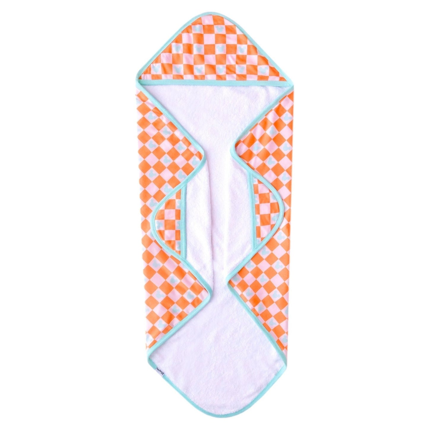 Premium Baby Knit Hooded Towel - Mickey Mouse Check