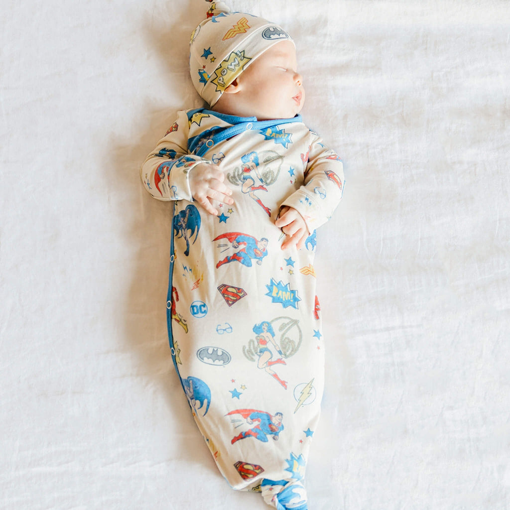 Newborn Knotted Gown - Justice League