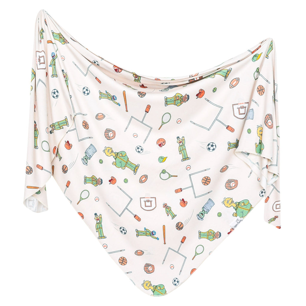 Knit Swaddle Blanket - Sesame Street Varsity Friends